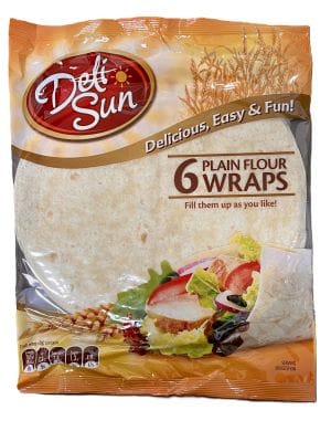 Deli-Sun 6 Plain Flour Wraps 23.5cm 360g