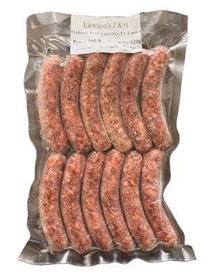 Lawsons Oxford Beef Sausage 480-520g (12-Links)